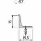 Preview: Verdeckte Griffleiste Typ L 67, E6/EV1, L: 2500 mm